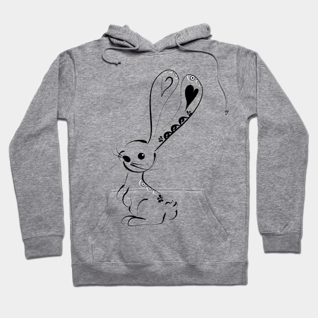 Cute Bunny Rabbit Hoodie by Fabstract